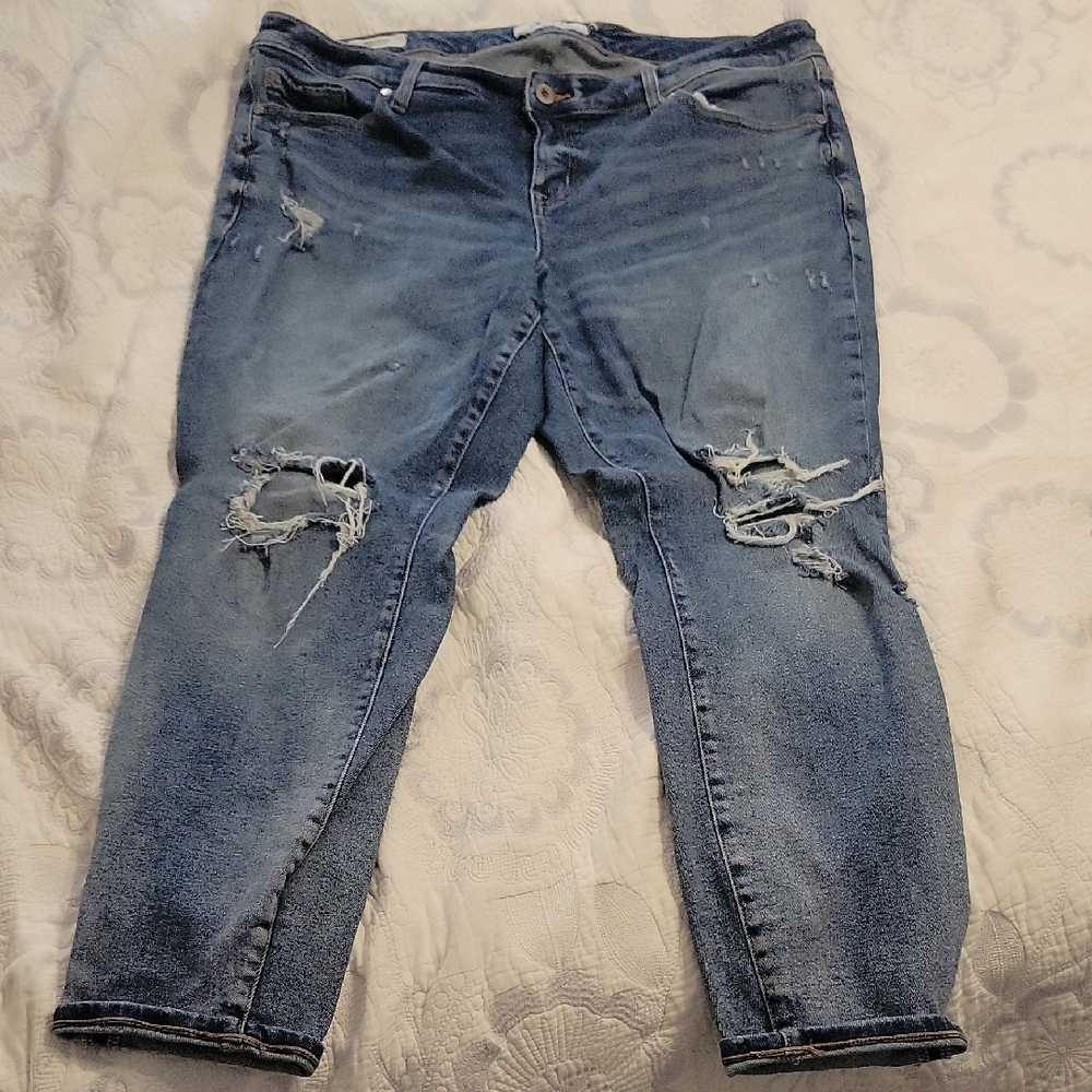 Distressed Blue Jeans